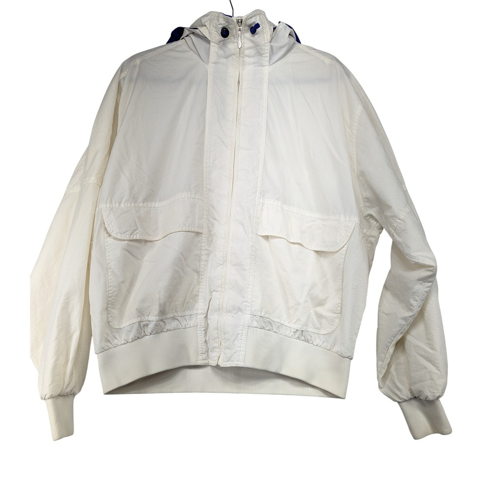Pacific Trail Barrier Nylon Jacket White Hooded Zip Up Size L